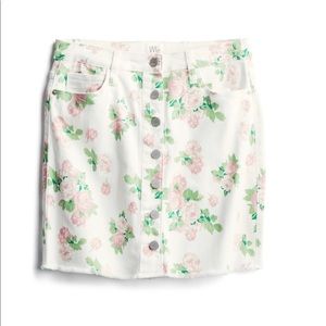 Wash Lab floral denim skirt